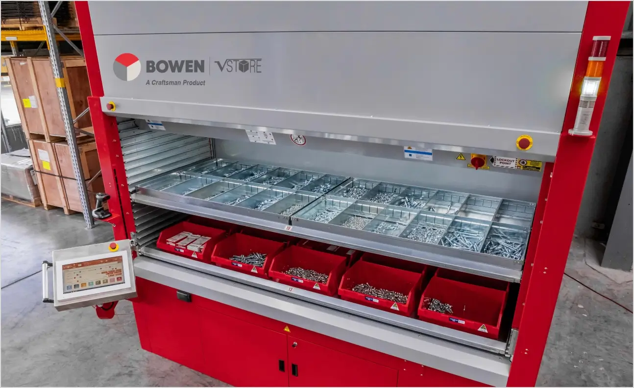 High-density automated vertical storage system for small parts and component organisation in warehouse